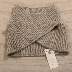 New! Portolano Gray Knit Snood Scarf